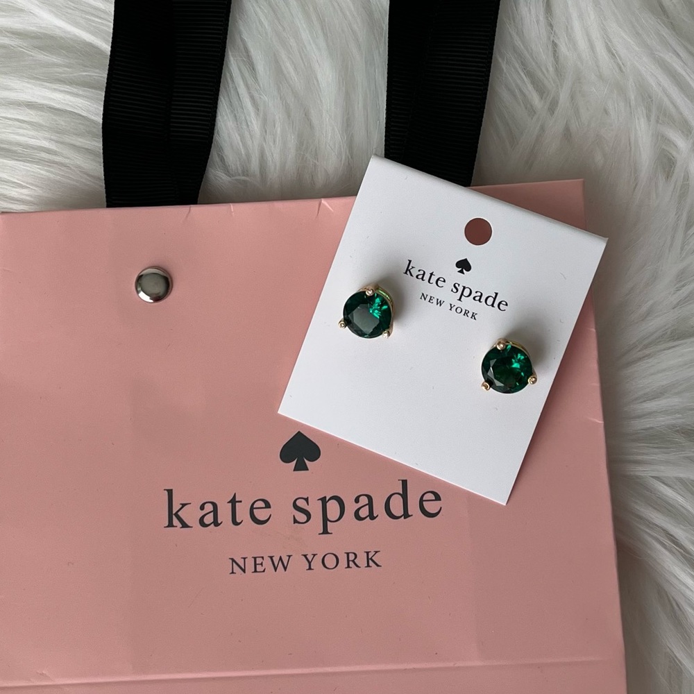 Kate Spade Green Stud Earrings with gift bag